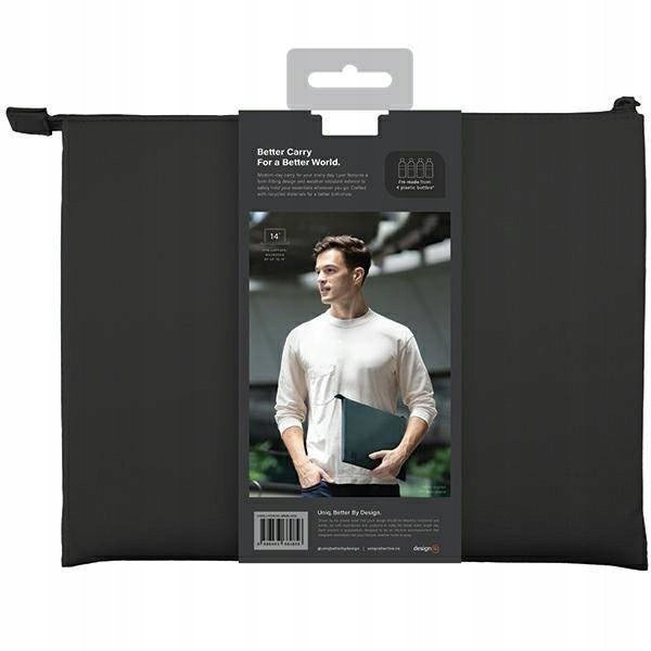 Husa Uniq Lyon Waterproof RPET compatibila cu laptop de 16 inch, Negru