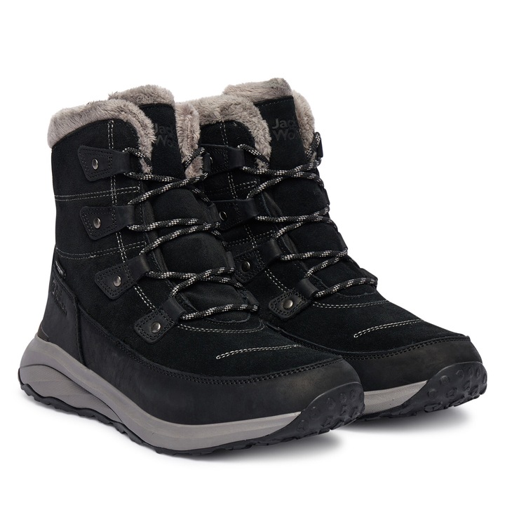 Cizme de zapada dama, Jack Wolfskin, Phantom 6350, piele naturala, negru