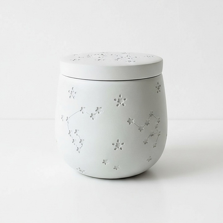 Lumanare Ceramica din Soia, Stars, Placinta de Dovleac si Scortisoara, 370 g