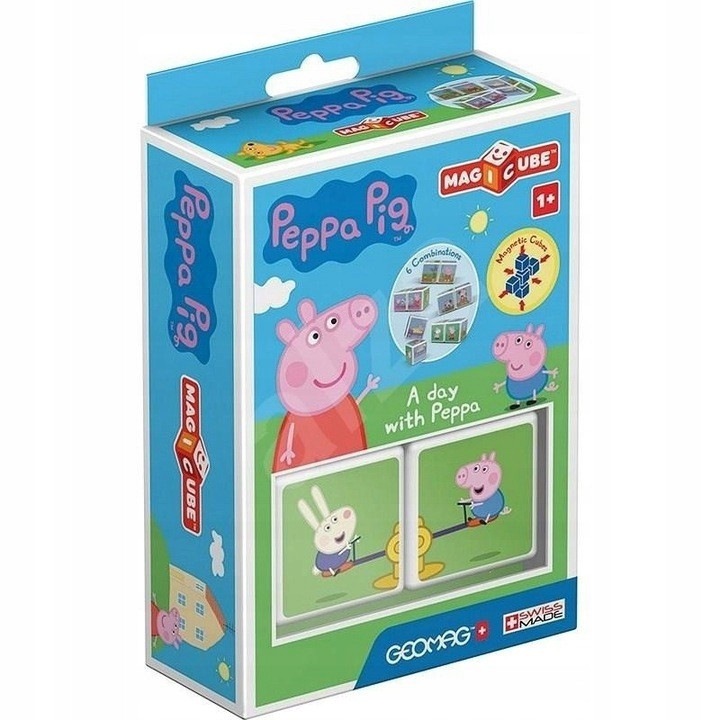 Geomag Magicube Peppa Pig oktatószett, 2 darabos, többszínű, 12 hónapos kortól