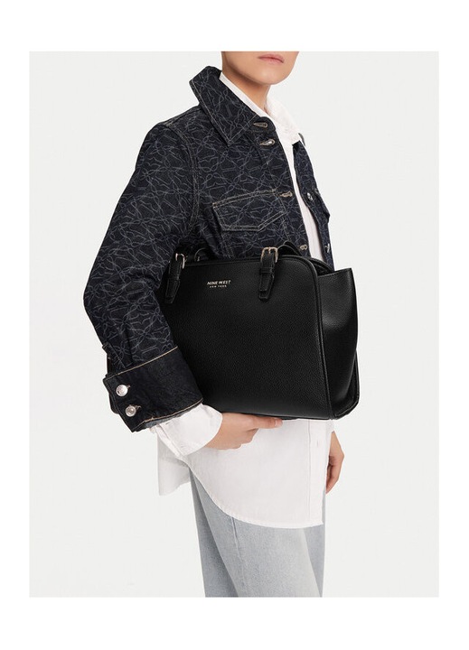 Női táska Nine West, CEO-AGNES-LA482-3038 modell, fekete, textil anyagból.