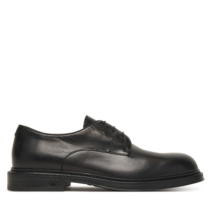 Férfi cipő, Emporio Armani, bakancs, természetes bőr, fekete