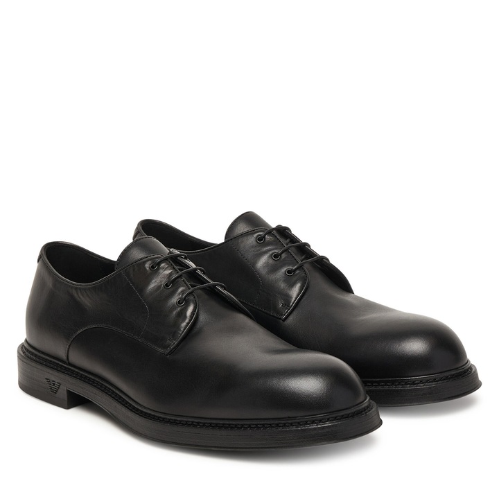 Emporio Armani csizma, természetes bőr, fekete, Fekete