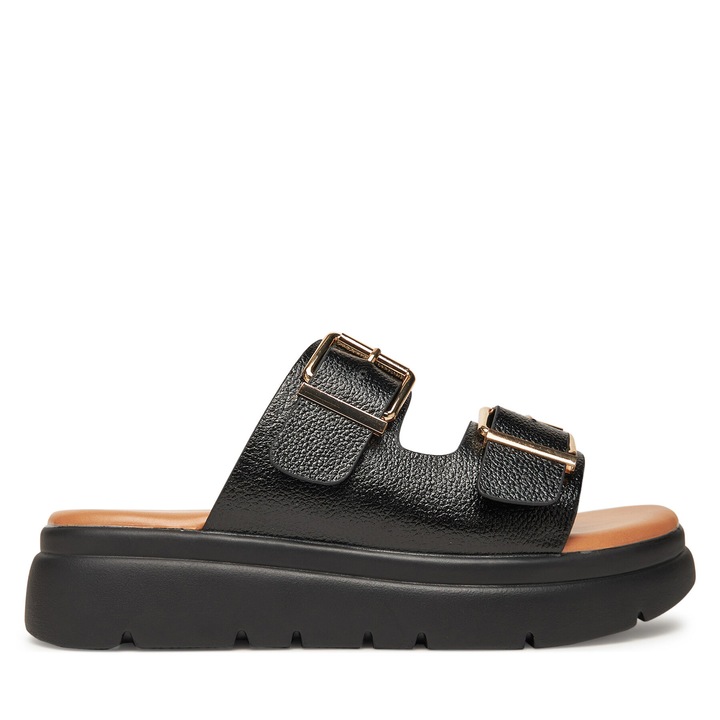 Papuci dama, Clara Barson, negru, material sintetic, design minimalist