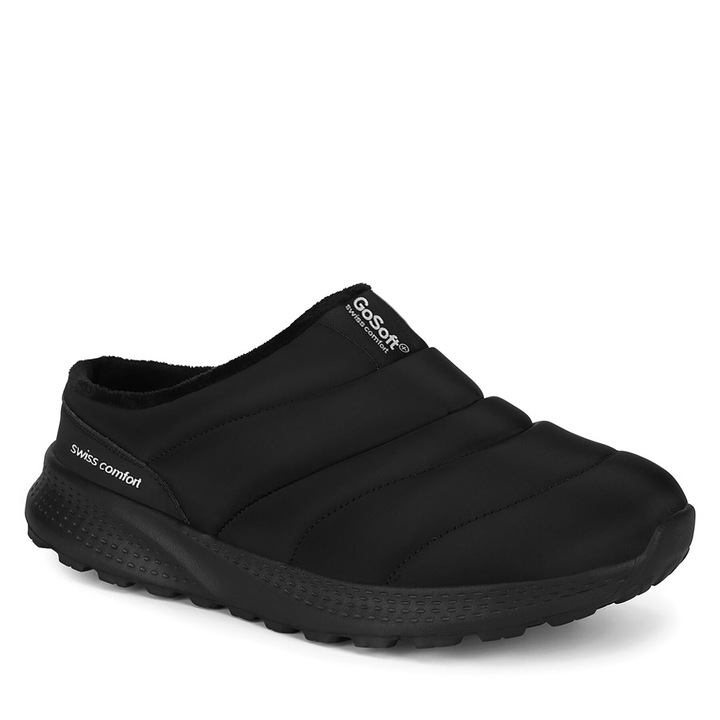 Papuci barbati, Go Soft, negru, material textil, 44 EU