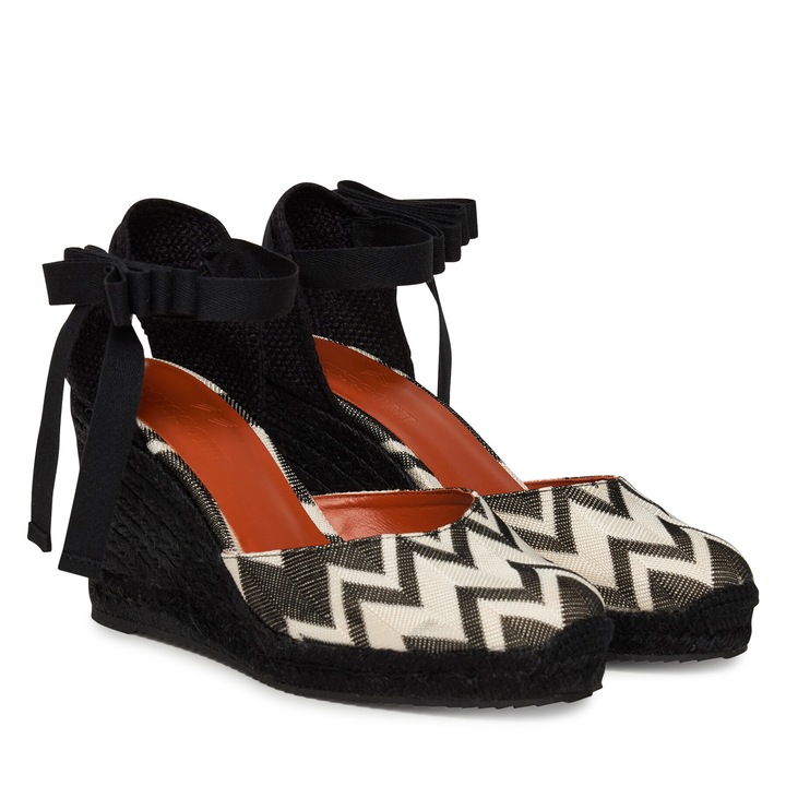 Női mokaszin, M Missoni, espadrilles, fekete, szövet, 37 EU