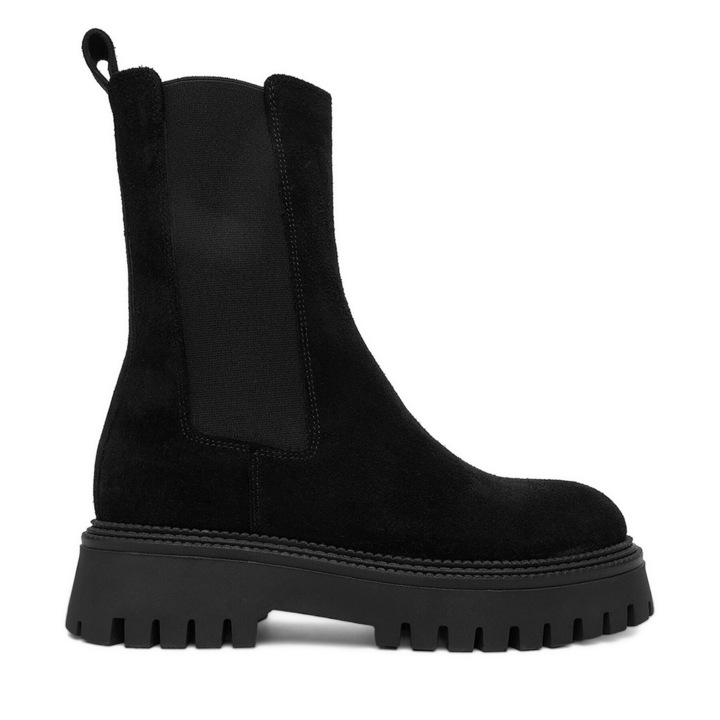 Botine dama C-BILLIE-8045, BADURA, Piele naturala, Negru