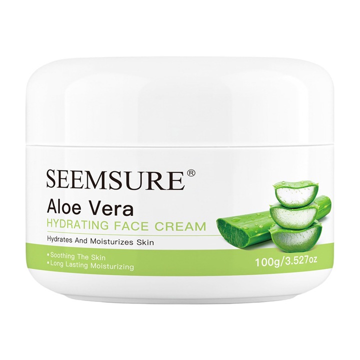 Aloe Vera Hidratáló Krém 100g, Frissítő, Bőrpuhító és Tápláló Arckrém