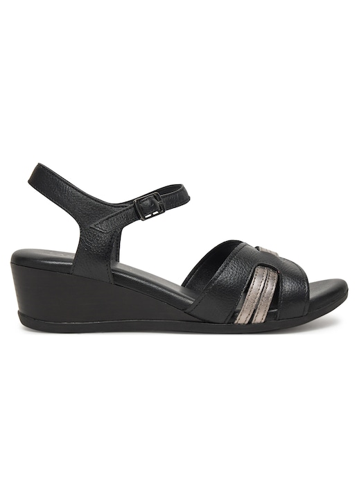 Sandale dama Lasocki WB-ELIA-02, piele naturala, negru, Negru/Argintiu