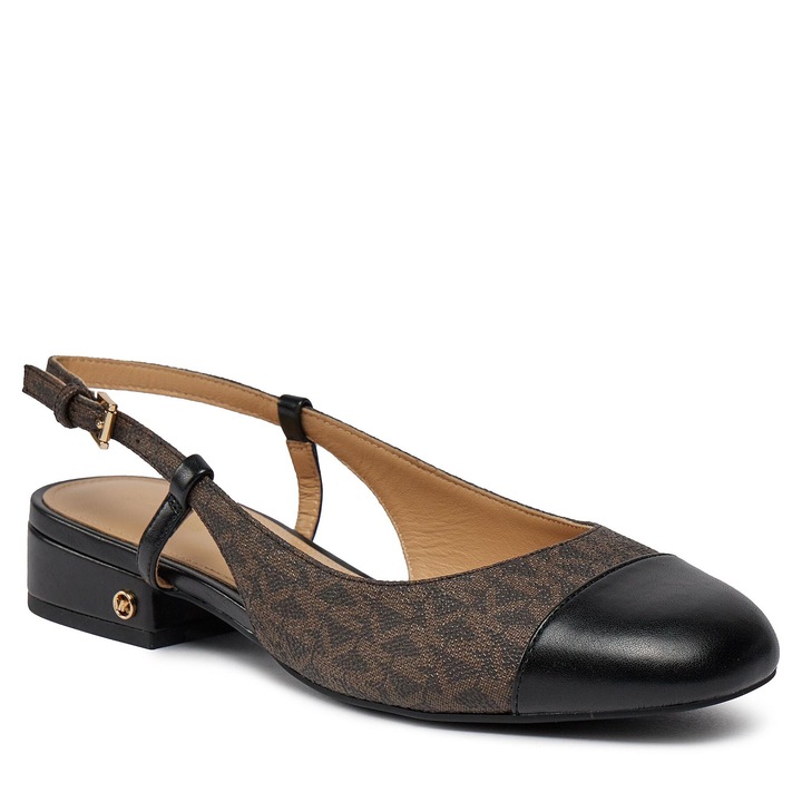 Sandale dama, Michael Michael Kors, piele ecologica, maro, Perla Flex Sling Fla, 36 EU