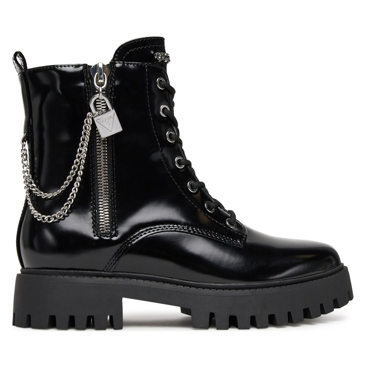 Ghete dama FLTFRO GUESS, Piele ecologica, Negru, Negru