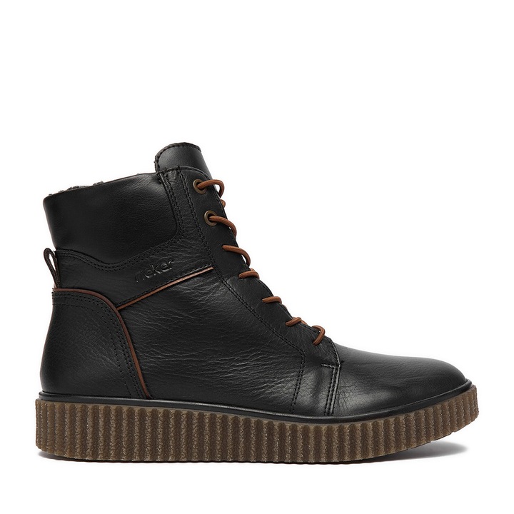 Botine dama, Rieker, piele naturala, negru Y4303-00