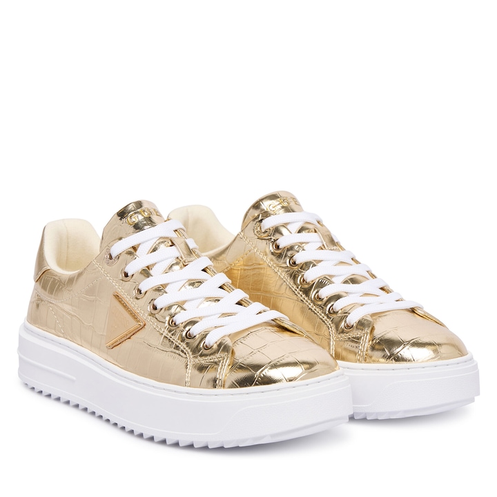 Női Guess tornacipő, ökológiai bőr, arany
