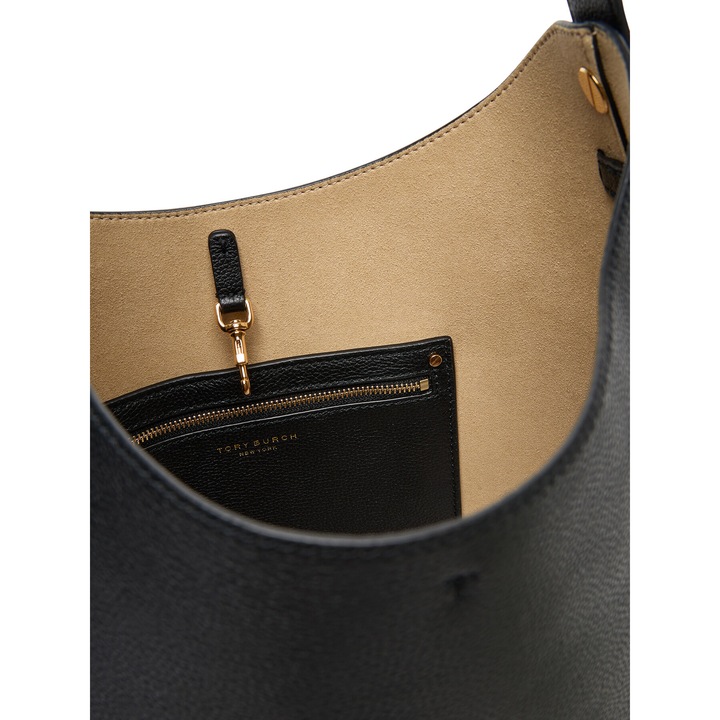 Tory Burch Romy Hobo női táska, természetes bőr, fekete, 170964