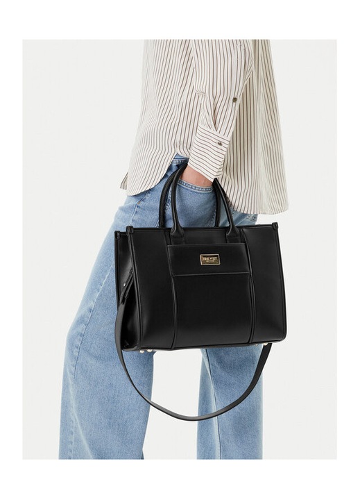 Női táska Nine West, EO-KENTUCKY-LDA8168 modell, fekete, textil anyagból.