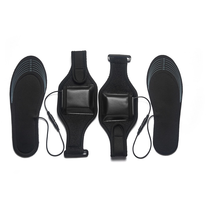 Testmelegítők, USB, fűthető talp, lábvédelem, fekete, 35x41