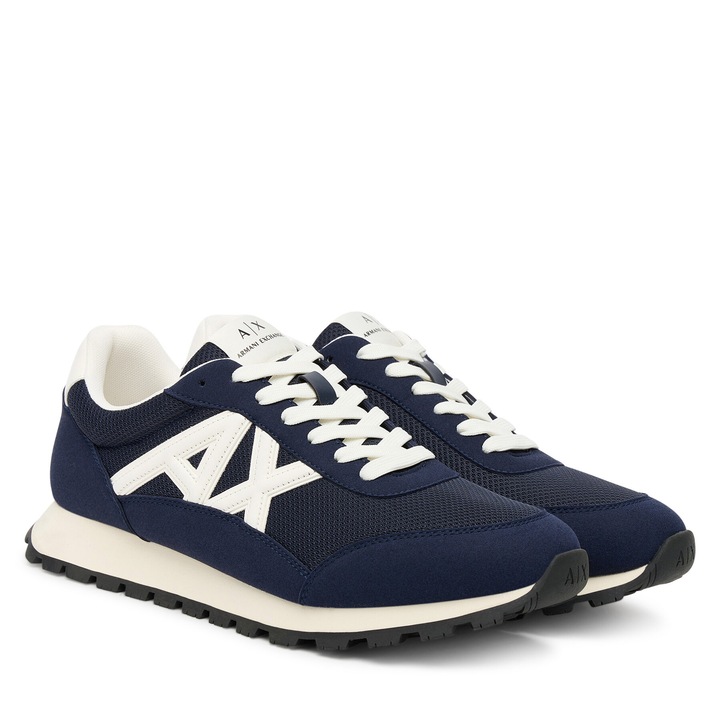 Férfi cipő, Armani Exchange, kék, textil anyag