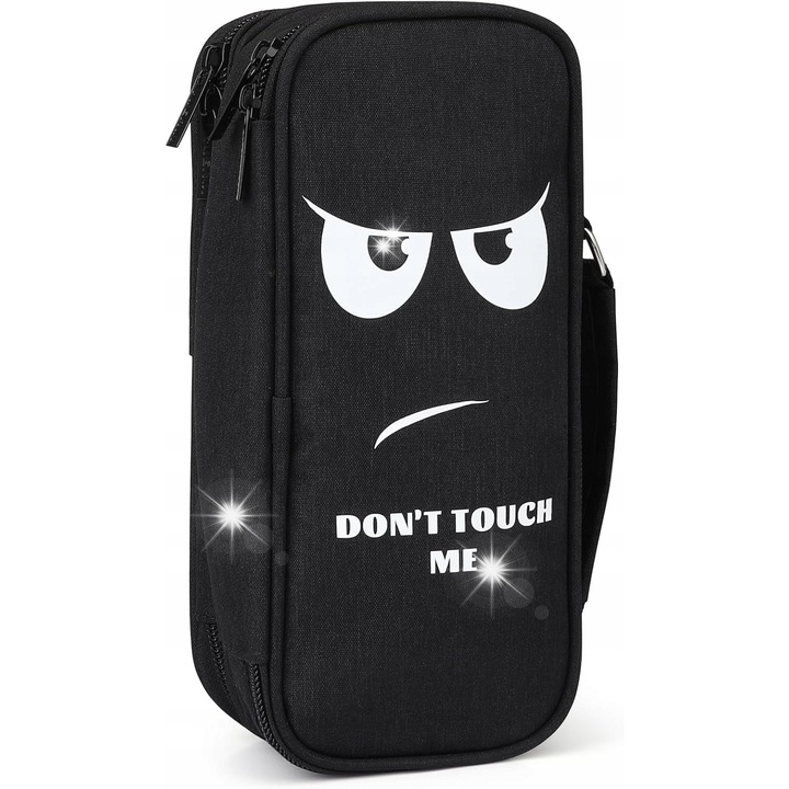 Nagy Wzone tolltartó, 5 rekeszes, fekete, 24x12x7,5 cm