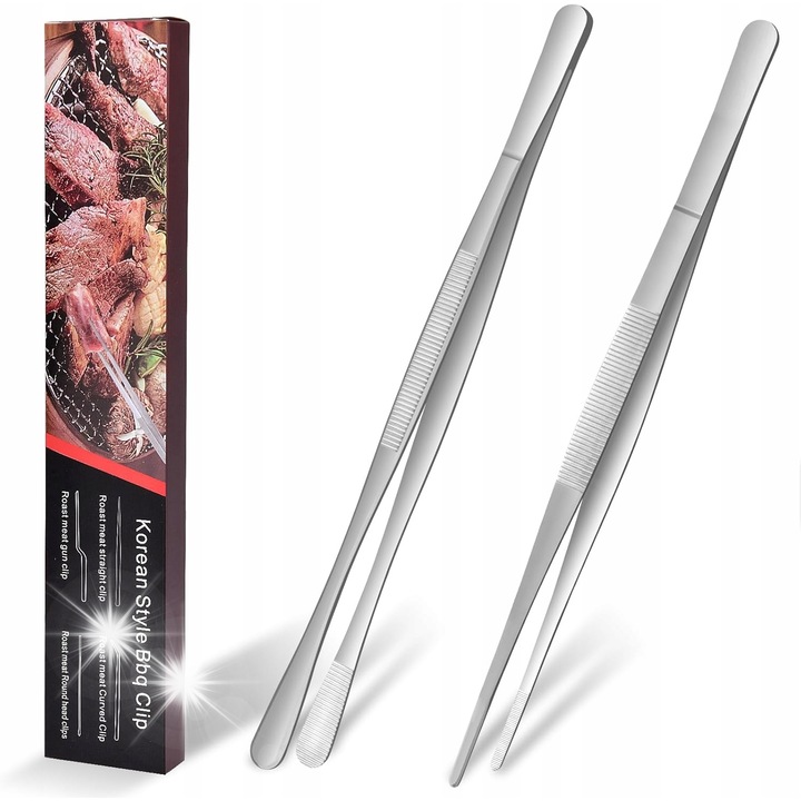 Set 2 Pesete de Bucatarie din Otel Inoxidabil, Design Ergonomic, Diverse Capete, Lungime Standard