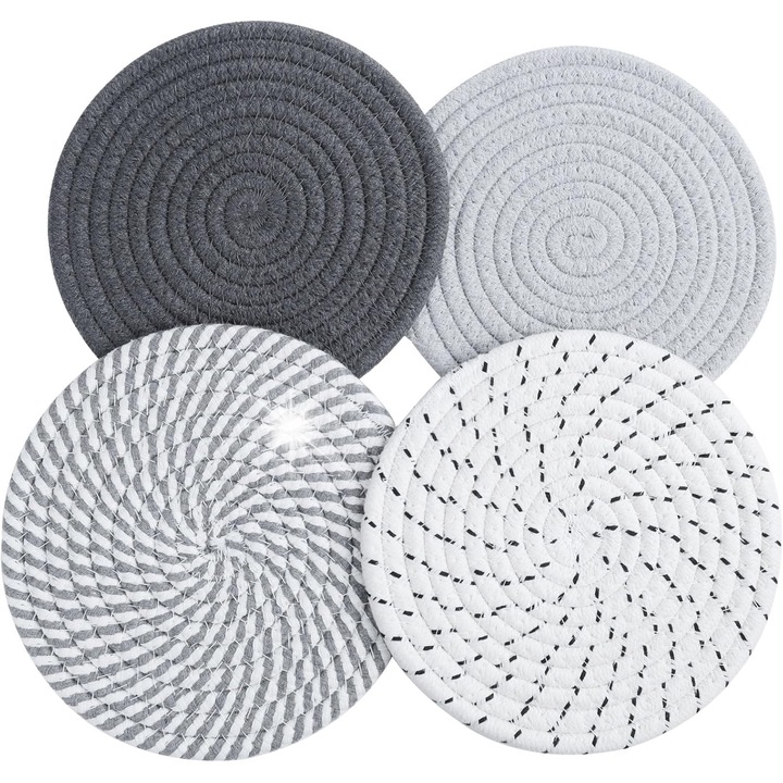Set suporturi pentru tigai, gri, 4 bucati