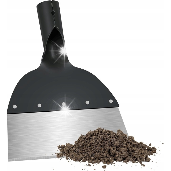 Többfunkciós rozsdamentes acél lapát, 21 cm, tisztításhoz és gyomirtáshoz, ergonomikus