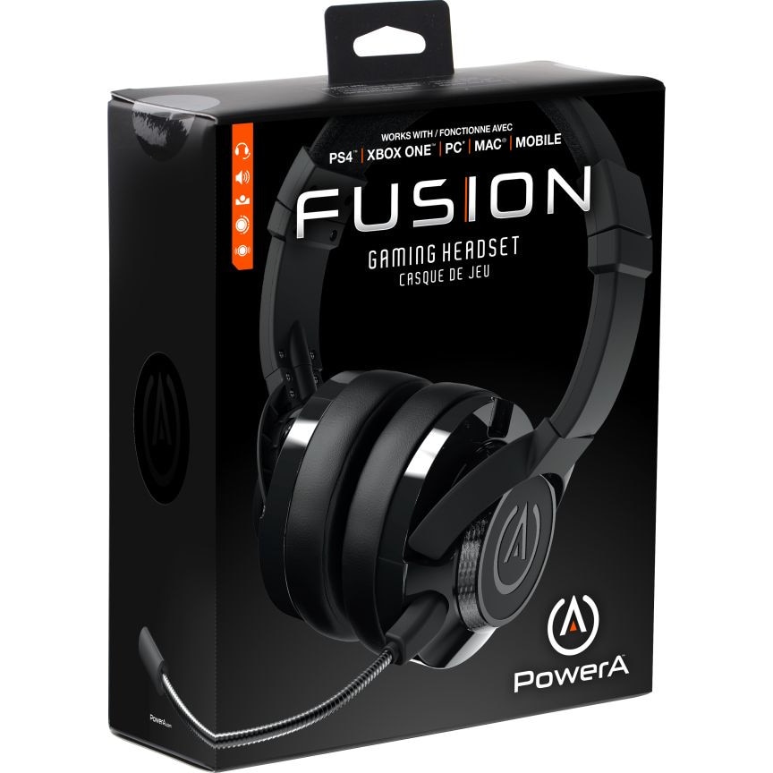 PowerA 1429148-03 Fusion, 3.5 mm Jack, 50 mm meghajtó, levehető mikrofon, Fekete, Gamer Headset