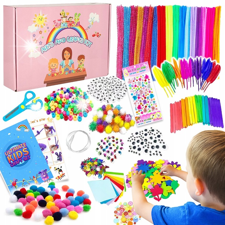 Set creativ pentru copii, 1200 elemente, plastic