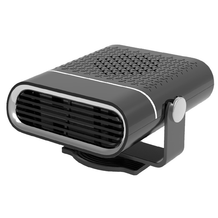 Ventilator de incalzire auto portabil, 12V 150W, functie de curatare a aerului, rotire 360 grade, conectabil la bricheta auto