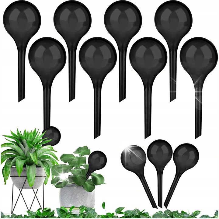 Set 10 irigatoare pentru Ingrijirea Plantelor, Automate, Negru, 27x8cm