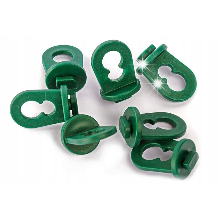 30 db-os kapcsos készlet üvegházakhoz, tartós, 30 kg, zöld