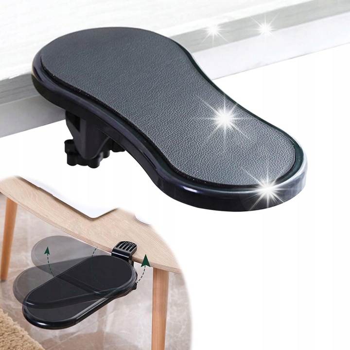 Ergonomikus asztali lábtámasz, 29x14cm, ABS anyag, memóriahab, állítható, csúszásgátló