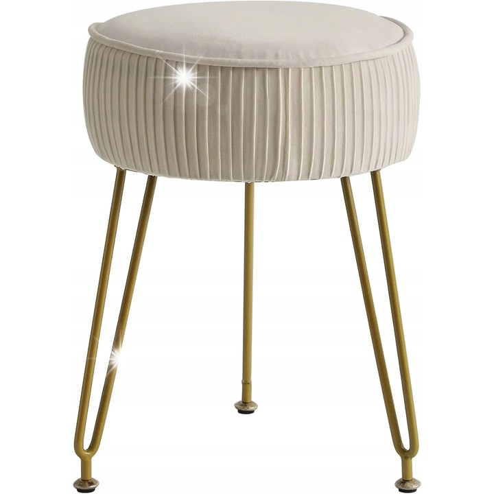 Kerek bársonyszék, 30x46cm, arany fém talppal, modern design, többféle színben kapható