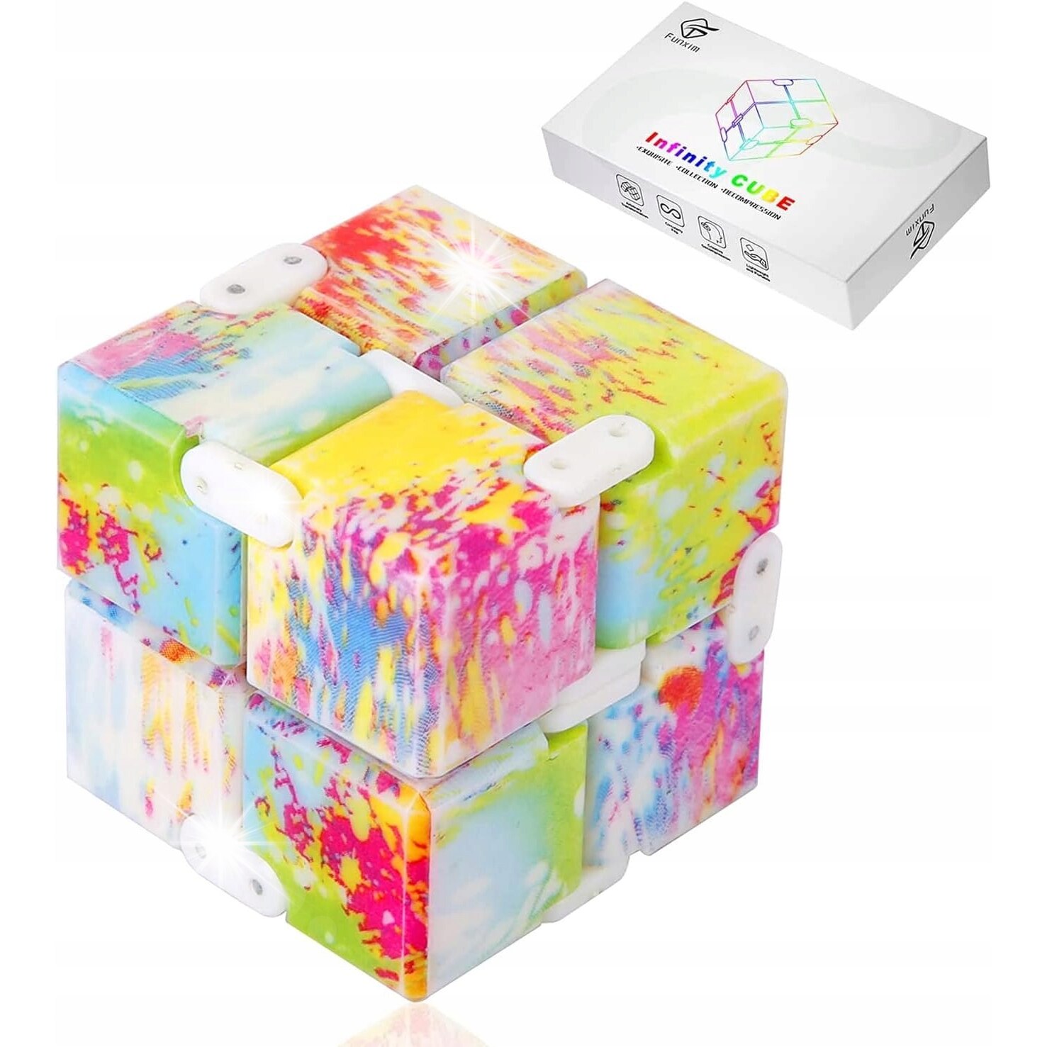 Multicolor Infinity Cube Cub Infinity, jucarie interactiva, 8 cuburi rotative, design modern ...