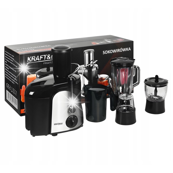 Storcator multifunctional 1500W, inox, cu accesorii