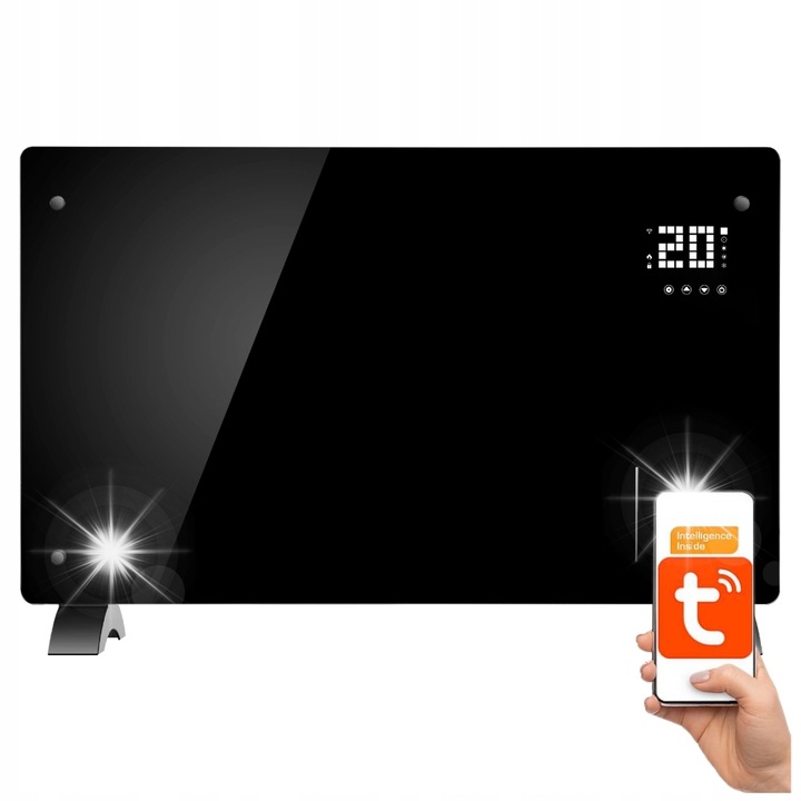 GPH-20DA infrapanel, 2000W, üveg, Wi-Fi, 47x78x8cm, lábakkal