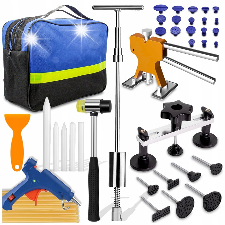 Set unelte PDR pentru indepartarea denivelarilor, 63 piese, etui, XXL