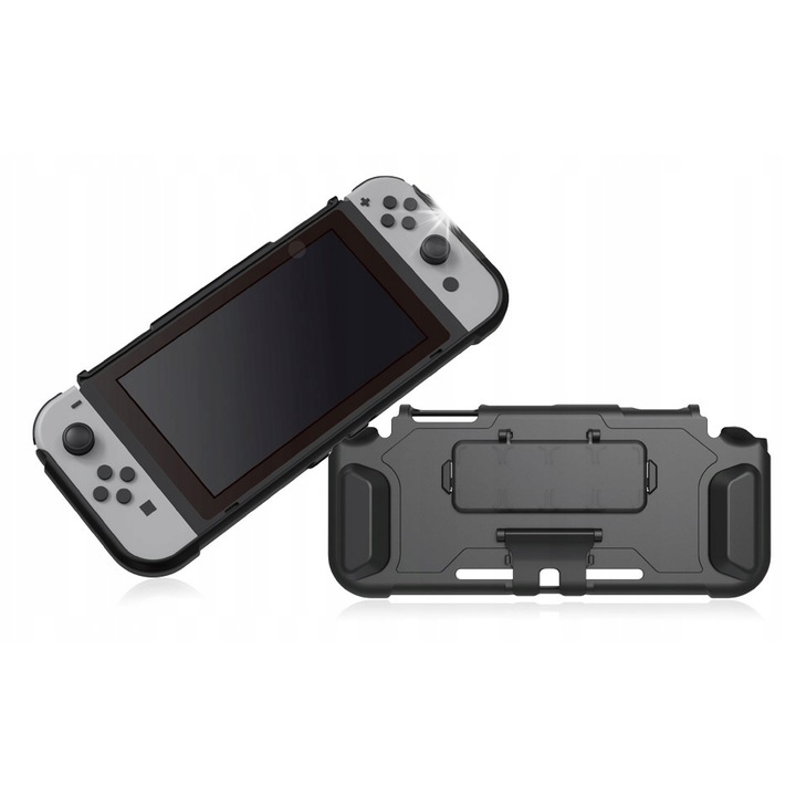 Futeral pentru Nintendo Switch, cu 10 sloturi pentru jocuri, material rigid, dimensiuni 18x10x5cm