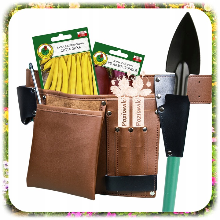 Kerti szerszámöv, 6 zsebbel, állítható 75-100 cm, klasszikus szín