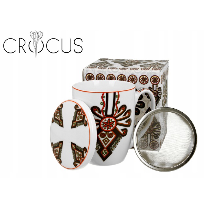 Cana cu infuzor PARZENICA Crocus, Portelan New Bone China, 350ml