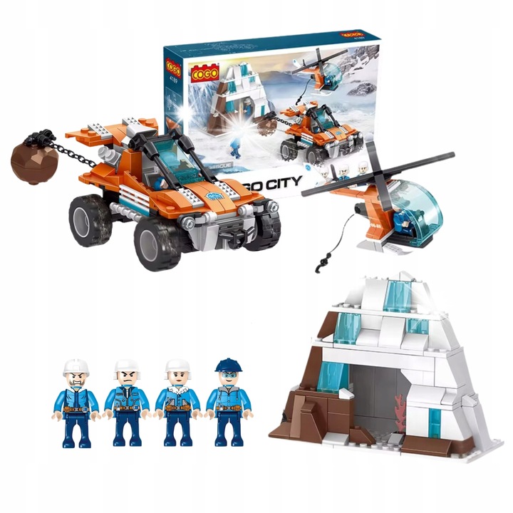 Комплект за изграждане на база, 378 елемента, военна тематика, за деца, 6+