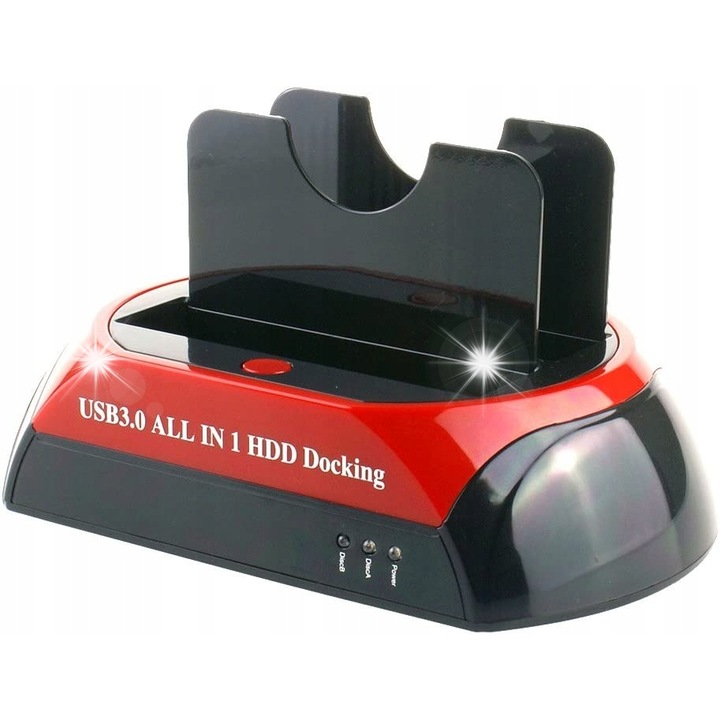 Statie de Docare HDD SATA/IDE/SSD, model 876 U3, USB 3.0, functii OTC si OTB, 2,5"/3,5", 180x110x102mm