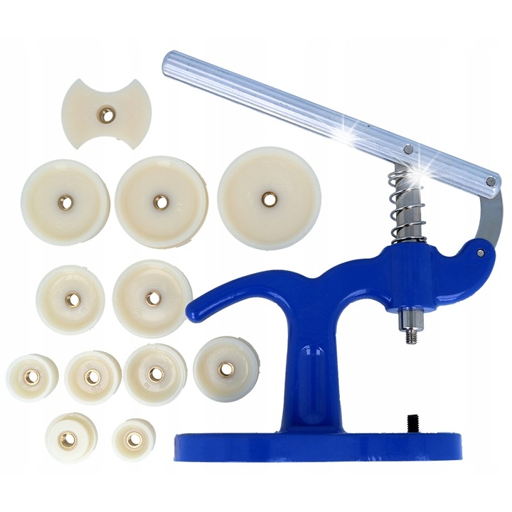 Комплект часовникарски преси, 12 броя, 20-50 мм, метал, син