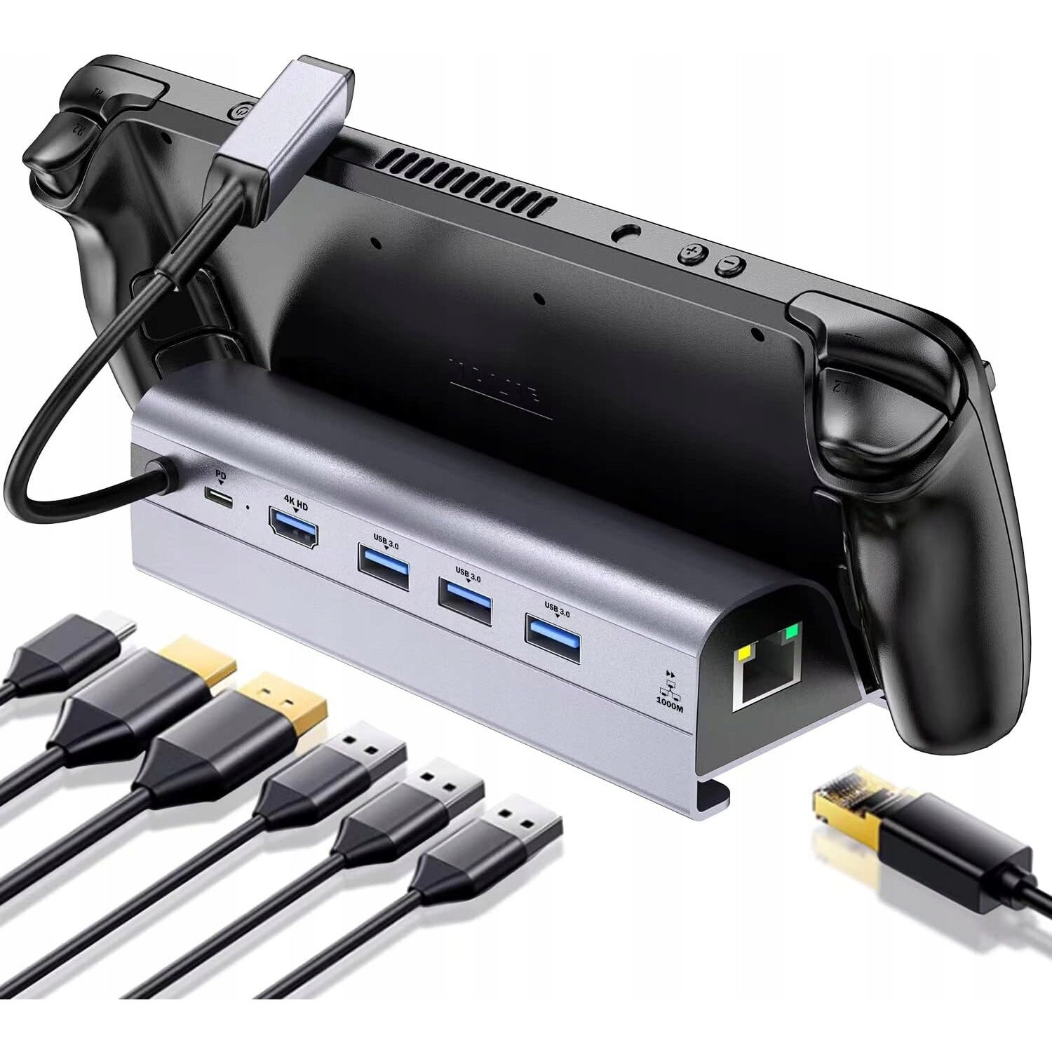 Statie de andocare 6in1 Anytech, HDMI 4K, Ethernet Gigabit, 3x USB 3.0 ...