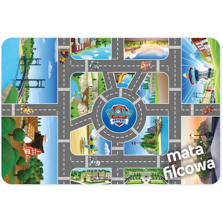 Covor copii Psi Patrol, 75x112cm, multicolor, antiderapant