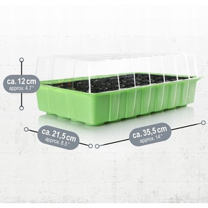 Set 8 tavite pentru cultivarea plantelor, dimensiuni 35,5x21,5x12cm, verde/negru/transparent