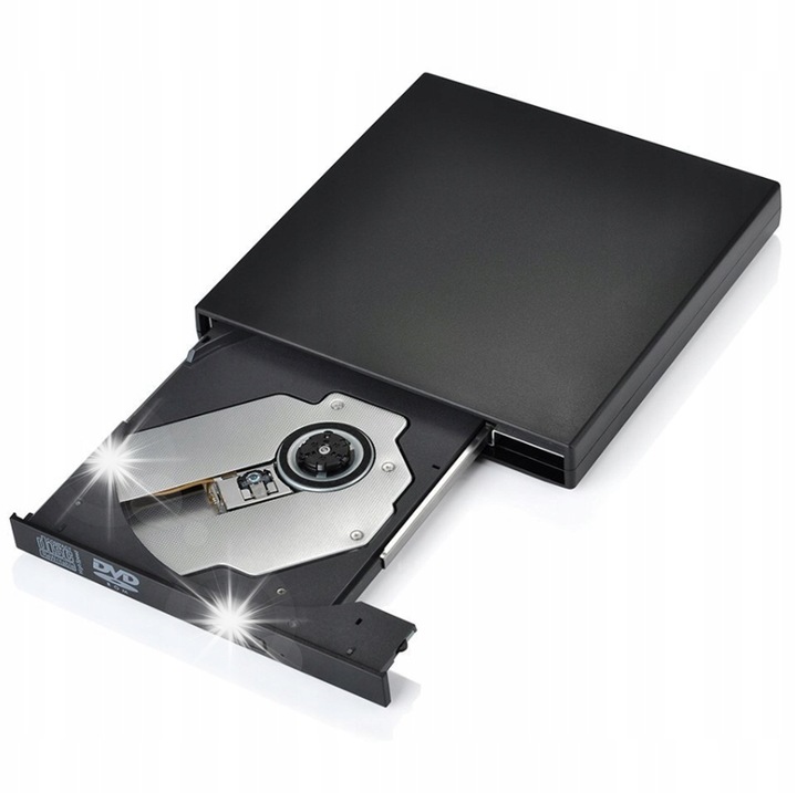 Unitate optica externa, CD/DVD, portabila, 13.8x13.5x1.7cm, set cu cablu USB