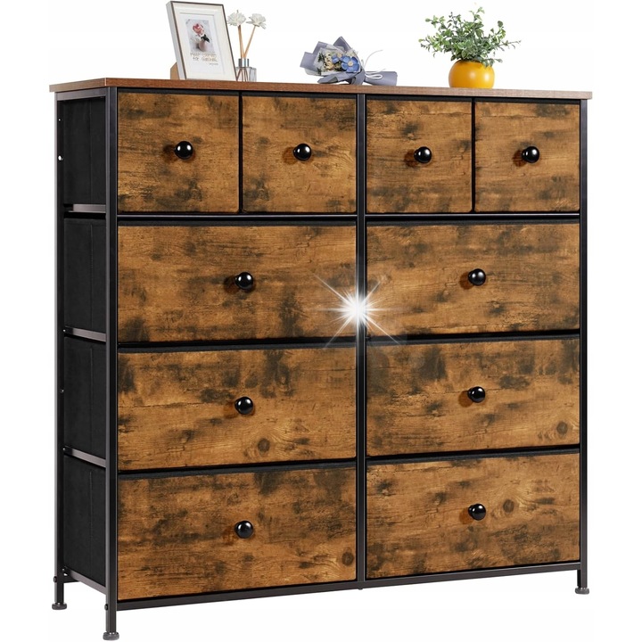 Comoda multifunctionala Lyncohome, 10 sertare, design modern, culoare eleganta, usor de montat