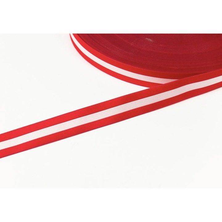 Декоративна лента черно-бяла, 25 мм, 10 линейни метра