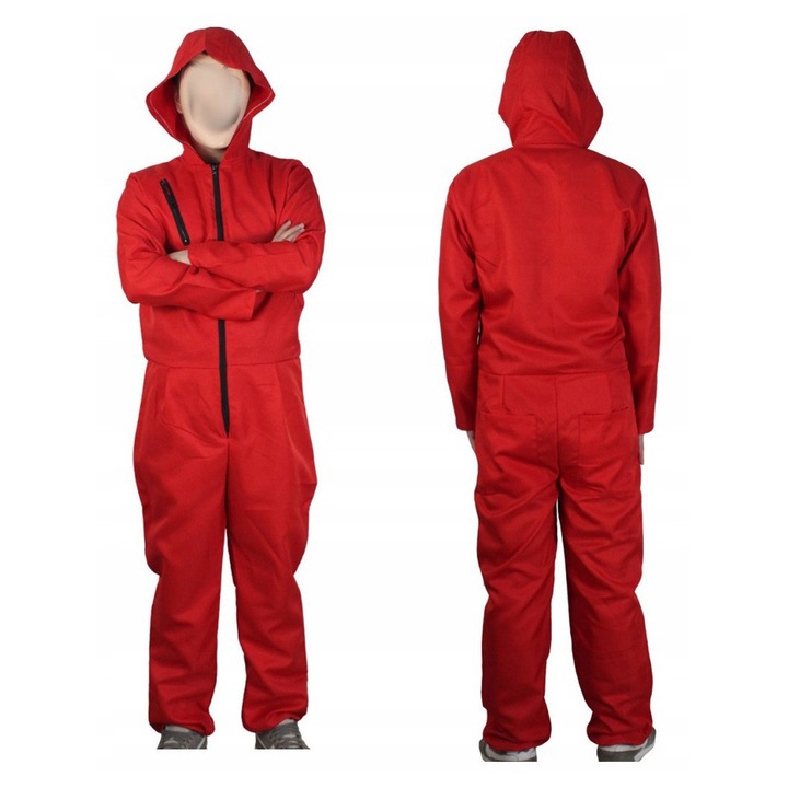 Карнавален костюм гащеризон 3XL полиестер червен 157x128x120см