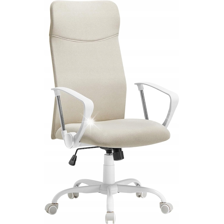 Scaun birou ergonomic, design minimalist, suport S, 7 cm spuma, bej